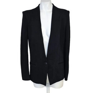 Helmut Lang Womens Long Sleeve One Button Classic Blazer Size Medium  Black